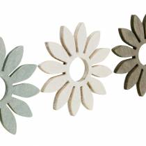 Sommerblumen Holzdeko Blumen Braun, Hellgrau, Weiß Streudeko 72St