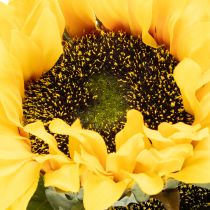 Artikel Sonnenblume künstlich 58cm mit Blättern und Blüten gelb-grün 3 Stiele