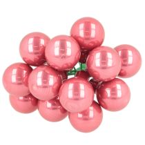 Artikel Weihnachtskugeln am Draht Glas glänzend 20 mm Rot Rosa 140 Stück