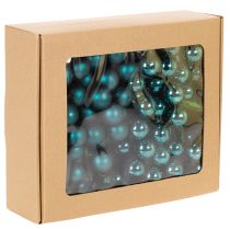 Artikel Mini Weihnachtskugeln aus Glas 20 mm Opalblau matt und glänzend 140 Stück