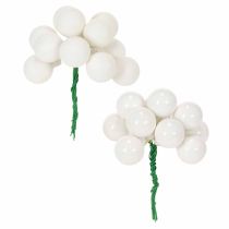 Artikel Spiegelbeeren Mini-Glaskugeln am Draht, weiß, 25 mm, 140 Stück für Floristik