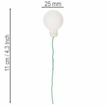 Artikel Spiegelbeeren Mini-Glaskugeln am Draht, weiß, 25 mm, 140 Stück für Floristik