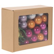 Artikel Mini-Weihnachtskugeln am Draht aus Glas 40mm bunt 32 Stück