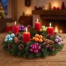 Artikel Mini-Weihnachtskugeln am Draht aus Glas 40mm bunt 32 Stück