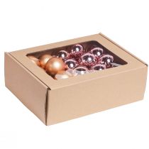 Artikel Spiegelbeeren Glaskugeln Draht Apricot Rosa Ø40mm 36 St