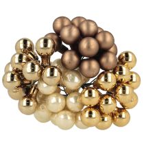 Artikel Glas-Spiegelbeeren Ø1,5cm Braun-Gold 140 Stück mit Draht