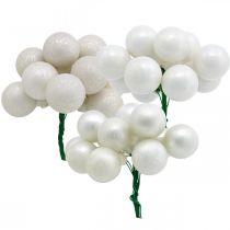 Mini Weihnachtskugel Weiß Marmoriert Sortiert Spiegelbeeren Ø25mm 140St