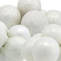 Mini Weihnachtskugel Weiß Spiegelbeeren Glas Ø40mm Mix 32St