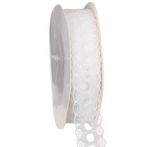 Artikel Zierband Baumwolle Spitze 25 mm Weiß 10 m Rolle Geschenk- und Dekoband