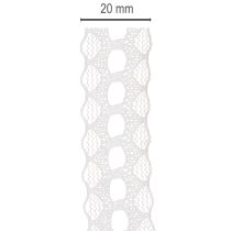 Artikel Zierband Baumwolle Spitze 25 mm Weiß 10 m Rolle Geschenk- und Dekoband
