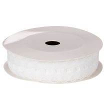 Artikel Zierband Baumwolle Spitze 25 mm Weiß 10 m Rolle Geschenk- und Dekoband