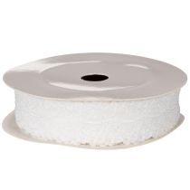 Artikel Zierband Baumwolle Weiß Spitzenmuster 25mm x 10m Rolle
