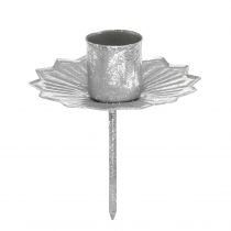 Spitzkerzenhalter zum Stecken Silbern Antik-Look Ø7cm 4St