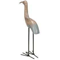 Artikel Vogel Dekofigur aus Holz und Metall 34cm Braun Grau