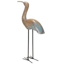 Artikel Dekofigur Vogel 43 cm aus Holz und Metall in Braun und Grau