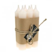 Artikel Stabkerze Weiß Creme Kerzendeko 120mm/Ø21mm 6 St