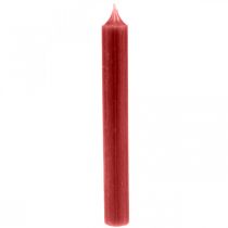 Stabkerze Rot durchgefärbt Kerzen Rubinrot 180mm/Ø21mm 6St
