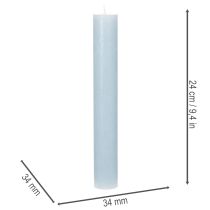 Artikel Stabkerzen aus Wachs hellblau 34x240mm für Tischdekoration 4er-Set