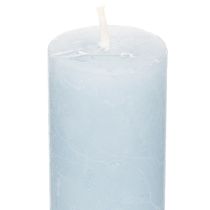 Artikel Stabkerzen aus Wachs hellblau 34x240mm für Tischdekoration 4er-Set