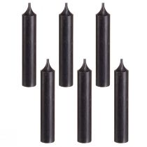 Artikel Stabkerzen Paraffin Schwarz 110 mm Ø 21 mm 6 Stück