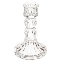 Artikel Kerzenhalter aus transparentem Glas, 12 cm, 2er-Set, klassische Tischdekoration
