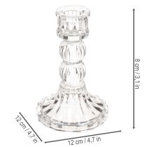 Artikel Kerzenhalter aus transparentem Glas, 12 cm, 2er-Set, klassische Tischdekoration