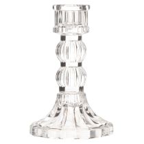 Artikel Kerzenhalter aus transparentem Glas, 12 cm, 2er-Set, klassische Tischdekoration