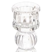 Artikel Kerzenhalter aus transparentem Glas, 12 cm, 2er-Set, klassische Tischdekoration