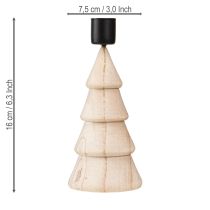 Artikel Stabkerzenhalter Holz Tannenbaum Natur H16cm 2 Stück