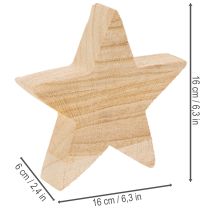 Artikel Holzstern-Kerzenhalter aus Naturholz mit Metallhalterung 16 cm