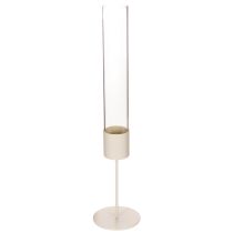 Artikel Stabkerzenhalter mit Glaszylinder Taupe 45cm für den Innenbereich