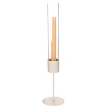 Artikel Stabkerzenhalter mit Glaszylinder Taupe 45cm für den Innenbereich