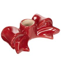 Artikel Kerzenhalter Schleifenform Rot Keramik 11 cm 2er Set
