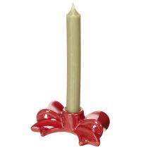 Artikel Kerzenhalter Schleifenform Rot Keramik 11 cm 2er Set