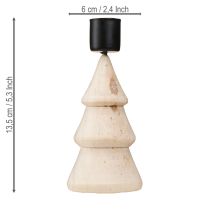 Artikel Stabkerzenhalter Tannenbaum aus Holz 13 cm Natur 4 Stück