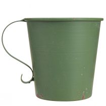 Artikel Stabkerzenhalter Tasse aus Metall Grün Ø11cm H11cm Vintage-Design