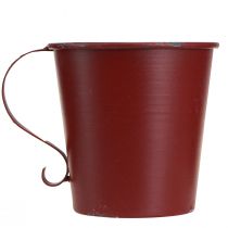 Artikel Stabkerzenhalter Tasse Metall Weinrot Ø11cm H11cm