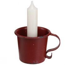 Artikel Stabkerzenhalter Metall Tassenform Weinrot Ø7cm H6cm 2er-Set