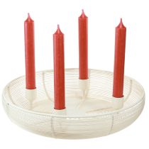 Artikel Stabkerzenhalter für 4 Kerzen Kerzenschale Creme Ø29cm
