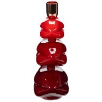 Artikel Kerzenständer aus Polyresin mit Lippenform 21 cm Rot und Gold