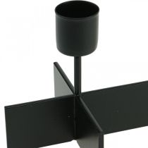 Artikel Metall-Kerzenständer Schwarz, 4 Kerzenhalter, 40 x 8 cm
