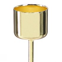Artikel Stabkerzenhalter aus Metall Gold Ø22mm H10,5cm 12 Stück