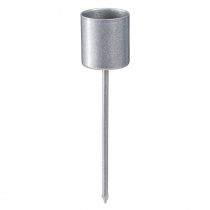 Artikel Stabkerzenhalter zum Stecken Kerzenhalter Silbergrau Ø2,5cm H11cm 16 St