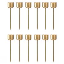 Artikel Stabkerzenhalter zum Stecken Mattgold Ø22mm H10,5cm 12 St