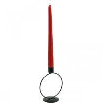 Kerzenständer Schwarz Metall Ring Stabkerzenhalter Ø10,5cm