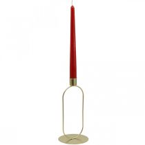 Kerzenständer Oval Stabkerzenhalter Gold Ø10cm H21cm