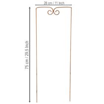 Artikel Rankhilfe aus Metall, geschwungenes Rankgitter für Garten und Pflanztöpfe, 75 cm Höhe, Braun