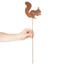 Artikel Gartenstecker Eichhörnchen aus Metall mit Rostoptik 52cm 2er-Set