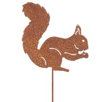 Artikel Gartenstecker Eichhörnchen aus Metall mit Rostoptik 52cm 2er-Set