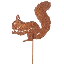 Artikel Gartenstecker Eichhörnchen aus Metall mit Rostoptik 52cm 2er-Set